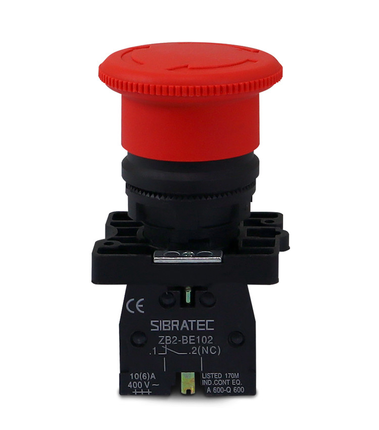 Botão de Emergência tipo Cogumelo 2NF (Destrava Girando) Plástico 22mm com Trava - XB2-ES544 Botão de Emergência tipo Cogumelo 2NF (Destrava Girando) Plástico 22mm com Trava - XB2-ES544