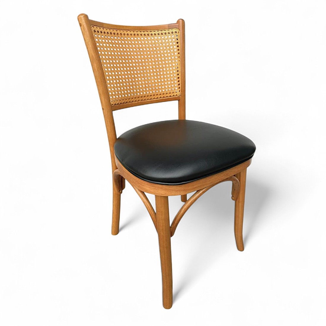 Cadeira Luxemburgo Cor Mel Assento Estofado Courissimo Preto Cadeira Luxemburgo Cor Mel Assento Estofado Courissimo Preto