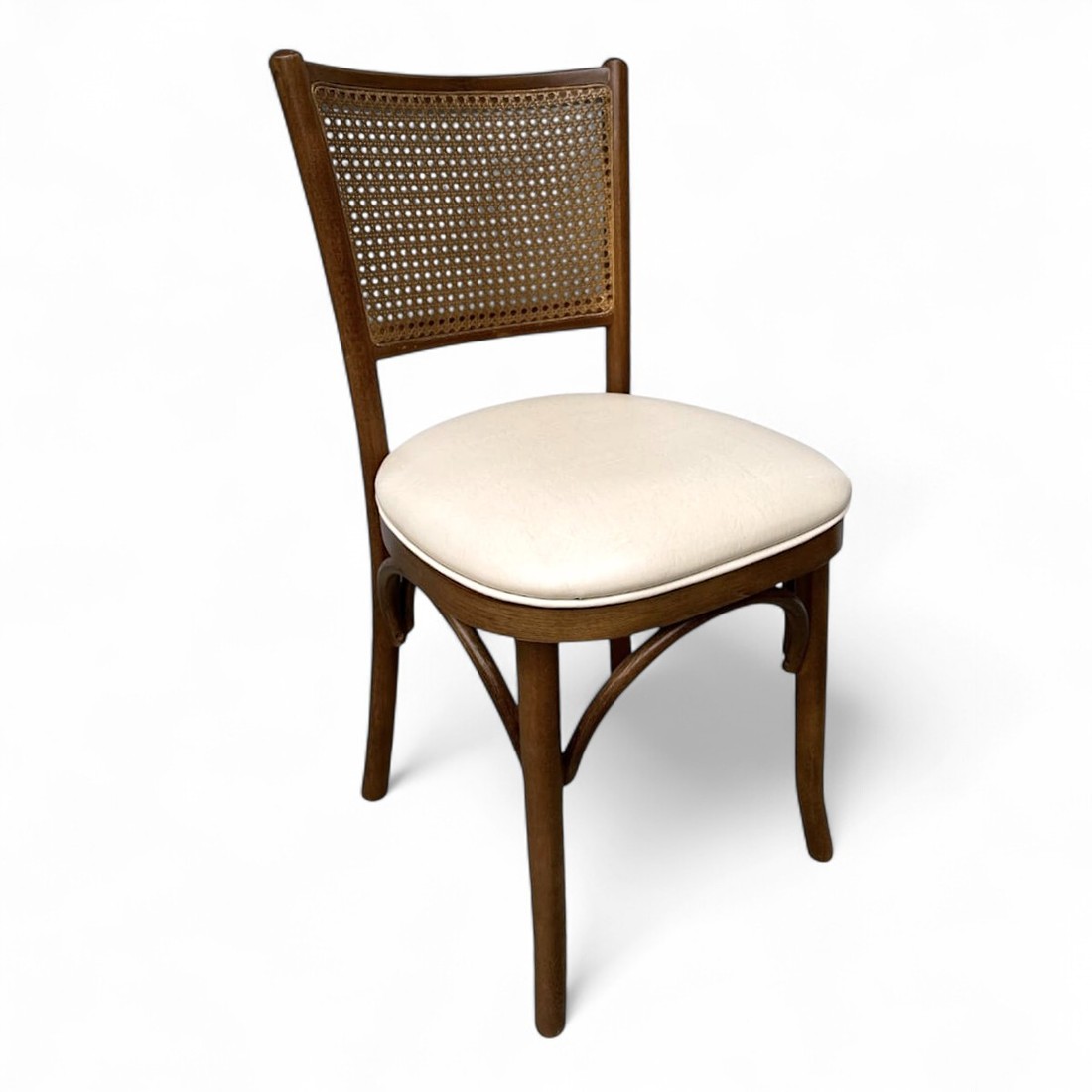 Cadeira Luxemburgo Cor Castanho Assento Estofado Courissimo Creme Cadeira Luxemburgo Cor Castanho Assento Estofado Courissimo Creme