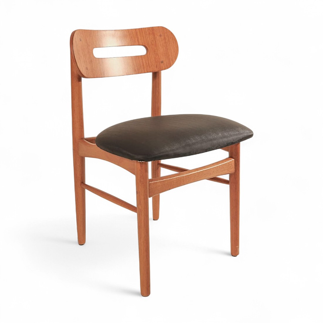 Cadeira Noruega Castanho Com Assento no Facto Preto