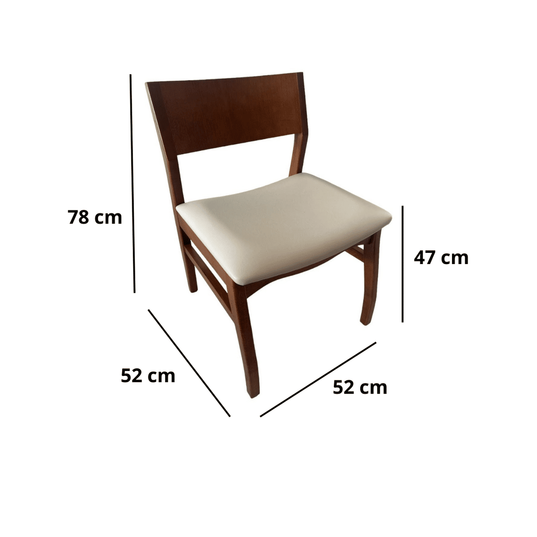 Cadeira Panamá com Encosto Ergonômico e Assento Corino Creme