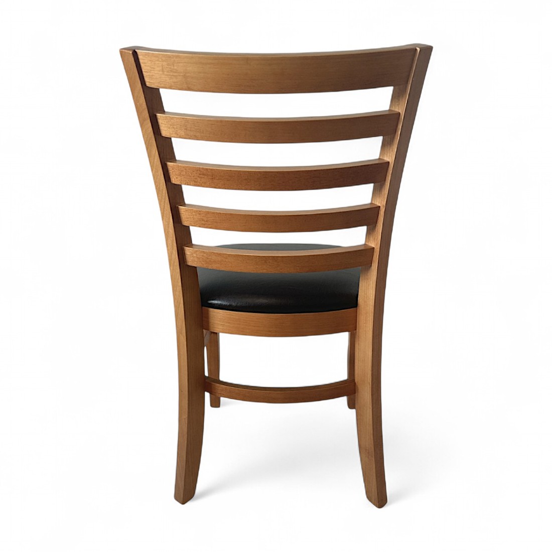 Cadeira Montana Five Assento Corino Preto e Madeira em Castanho