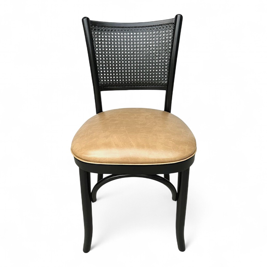 Cadeira Luxemburgo Cor Preta Assento Estofado Itapema Bege Cadeira Luxemburgo Cor Preta Assento Estofado Itapema Bege