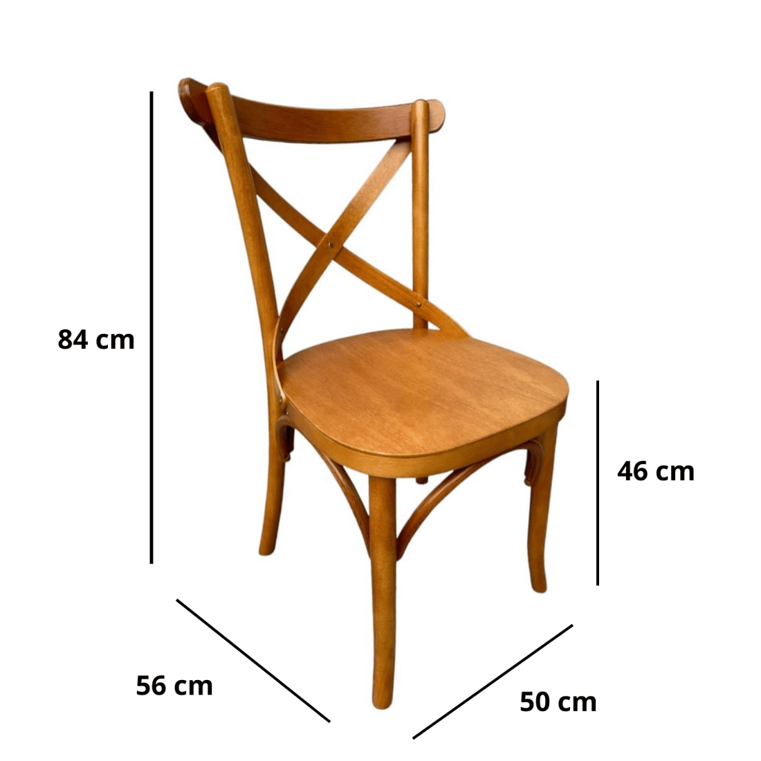 Cadeira Espanha Cor Mel Assento Confortável em Madeira