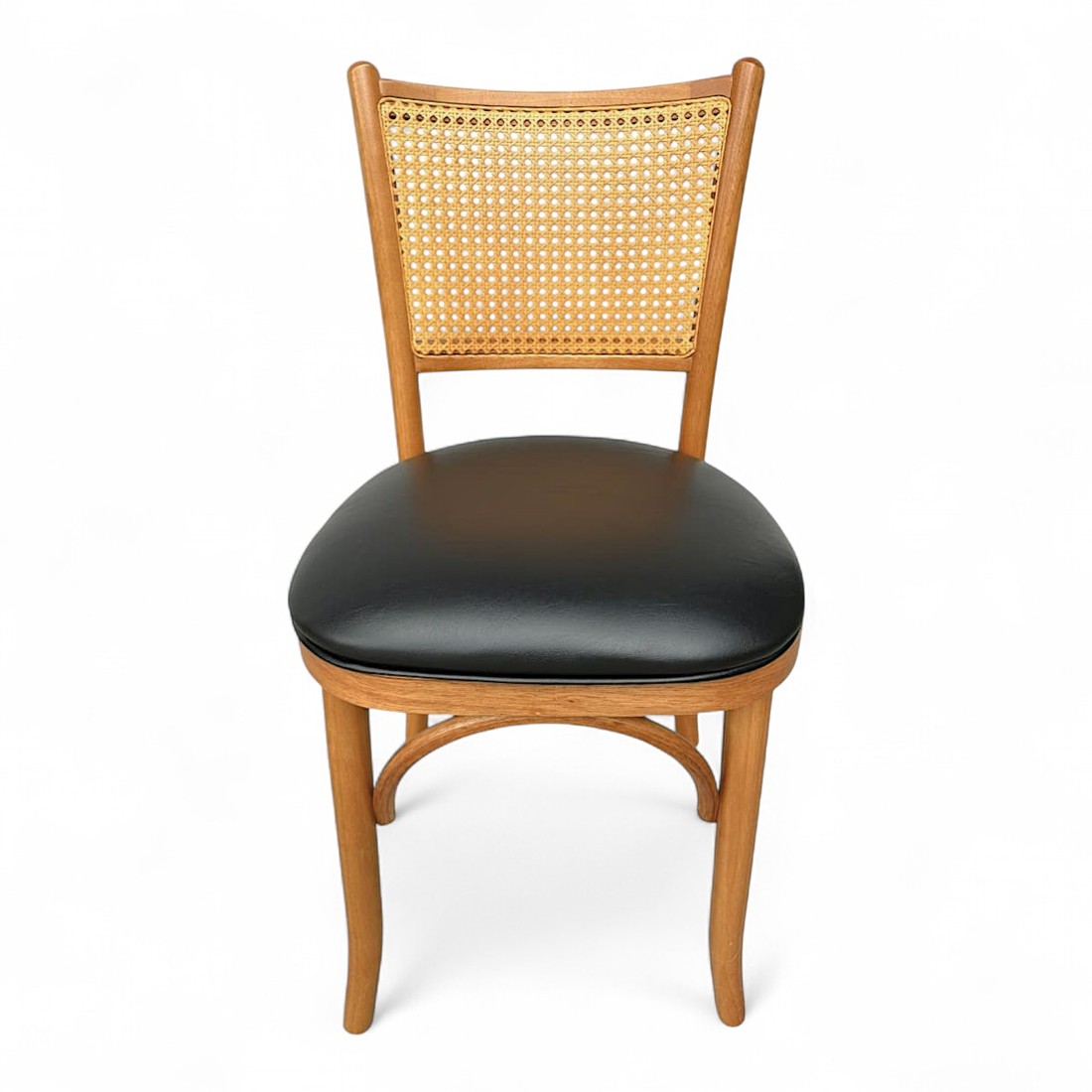 Cadeira Luxemburgo Cor Mel Assento Estofado Courissimo Preto Cadeira Luxemburgo Cor Mel Assento Estofado Courissimo Preto