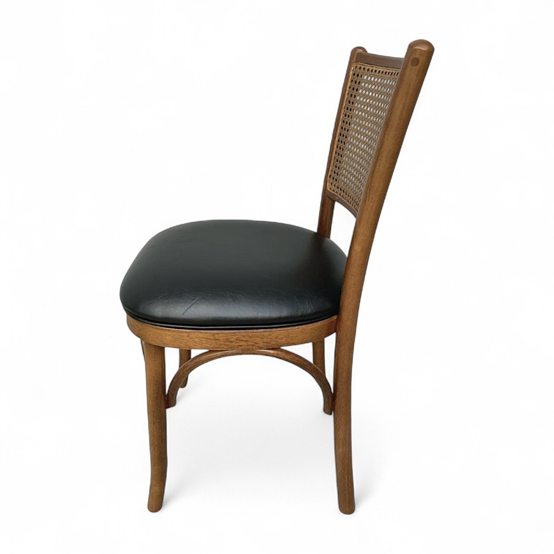 Cadeira Luxemburgo Cor Castanho Assento Estofado Courissimo Preto