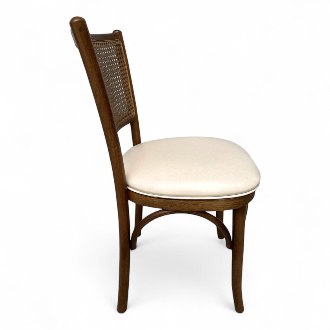 Cadeira Luxemburgo Cor Castanho Assento Estofado Courissimo Creme