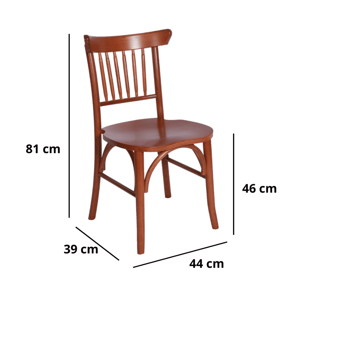 Cadeira Havanna Empilhavel Madeira Maciça Resistente Castanho Cadeira Havanna Empilhavel Madeira Maciça Resistente Castanho