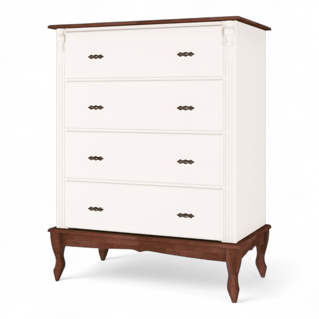 Comoda Pés Luiz Xv 4 Gavetas Decor Quarto Casa