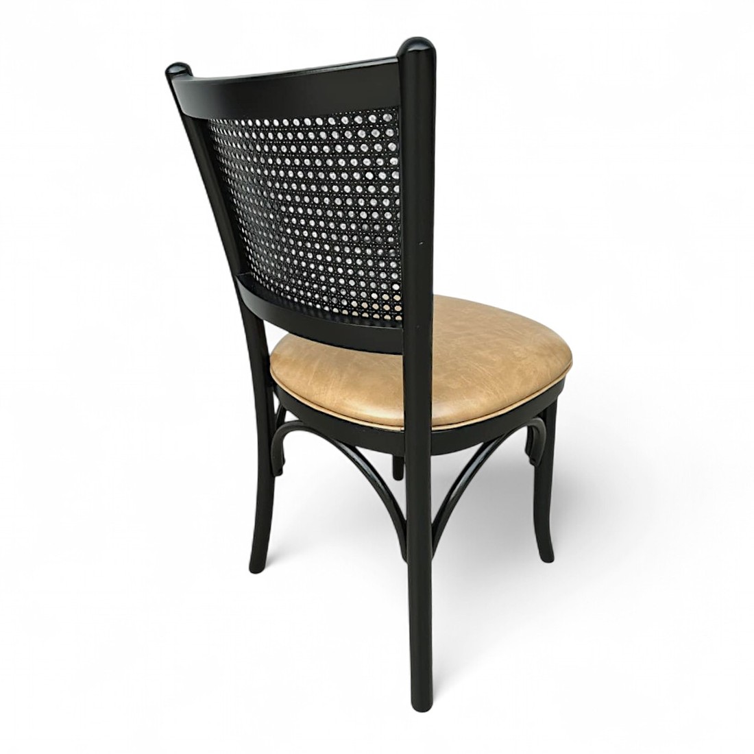 Cadeira Luxemburgo Cor Preta Assento Estofado Itapema Bege Cadeira Luxemburgo Cor Preta Assento Estofado Itapema Bege