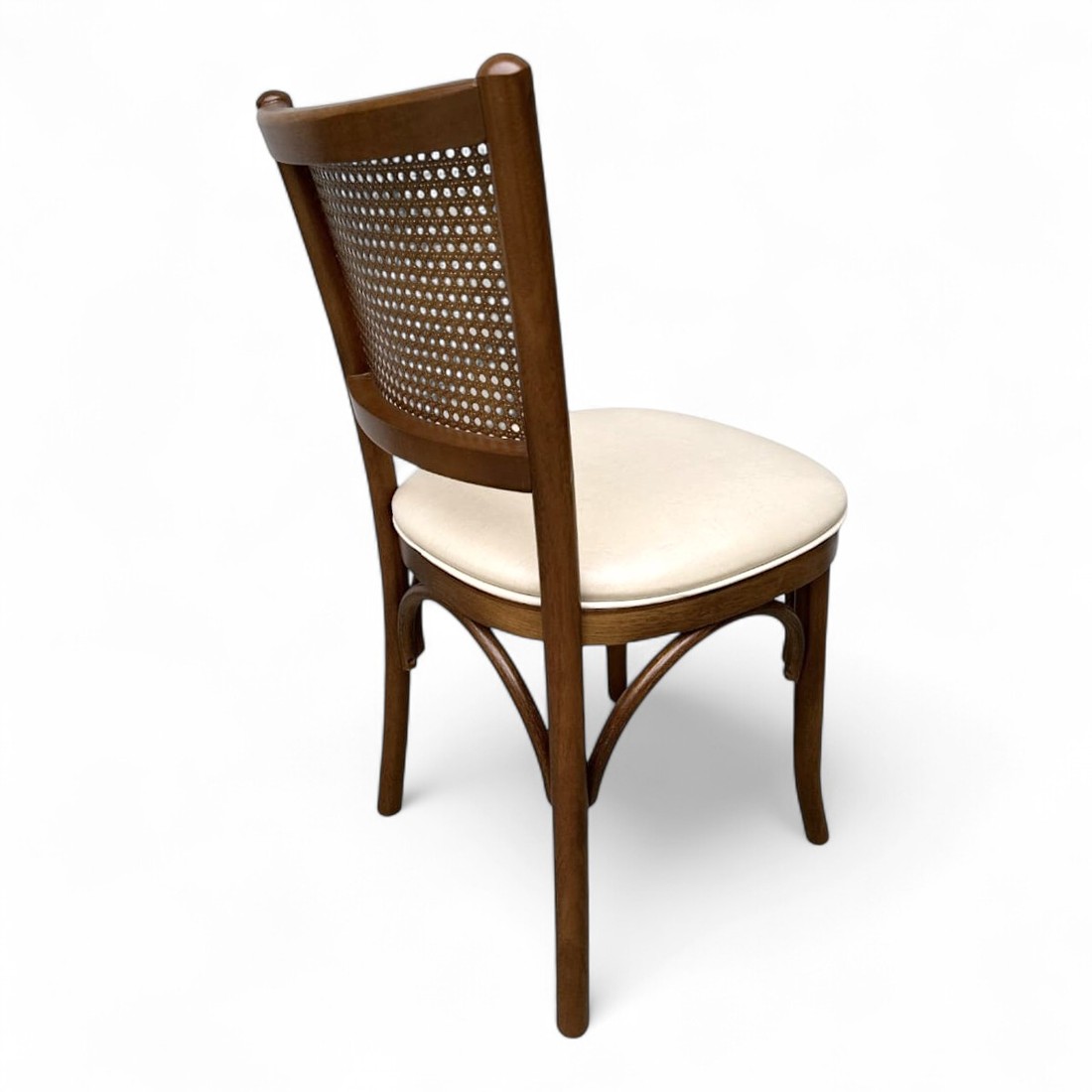 Cadeira Luxemburgo Cor Castanho Assento Estofado Courissimo Creme