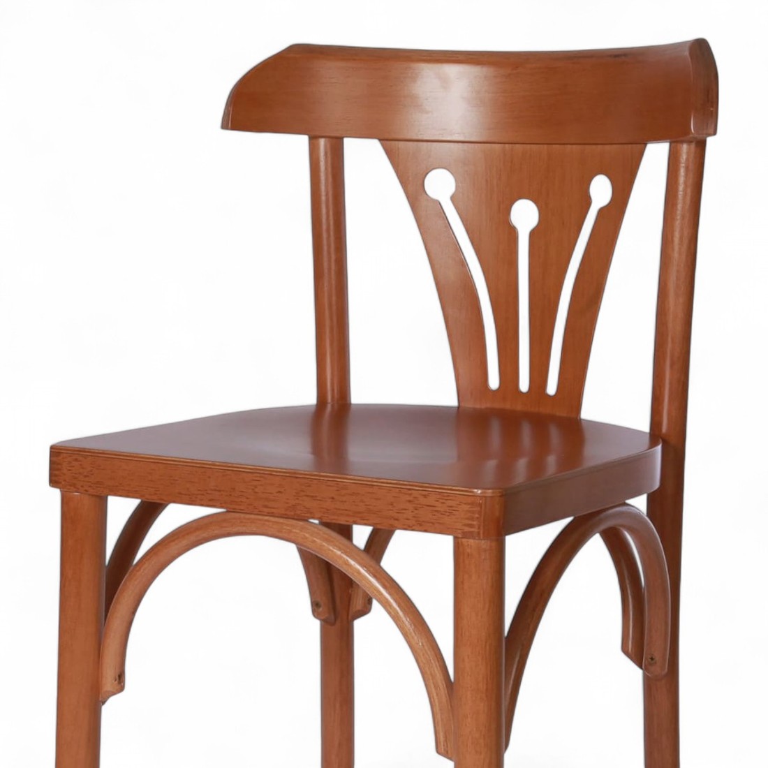 Banqueta Brasília Confortável Madeira Nobre no Castanho