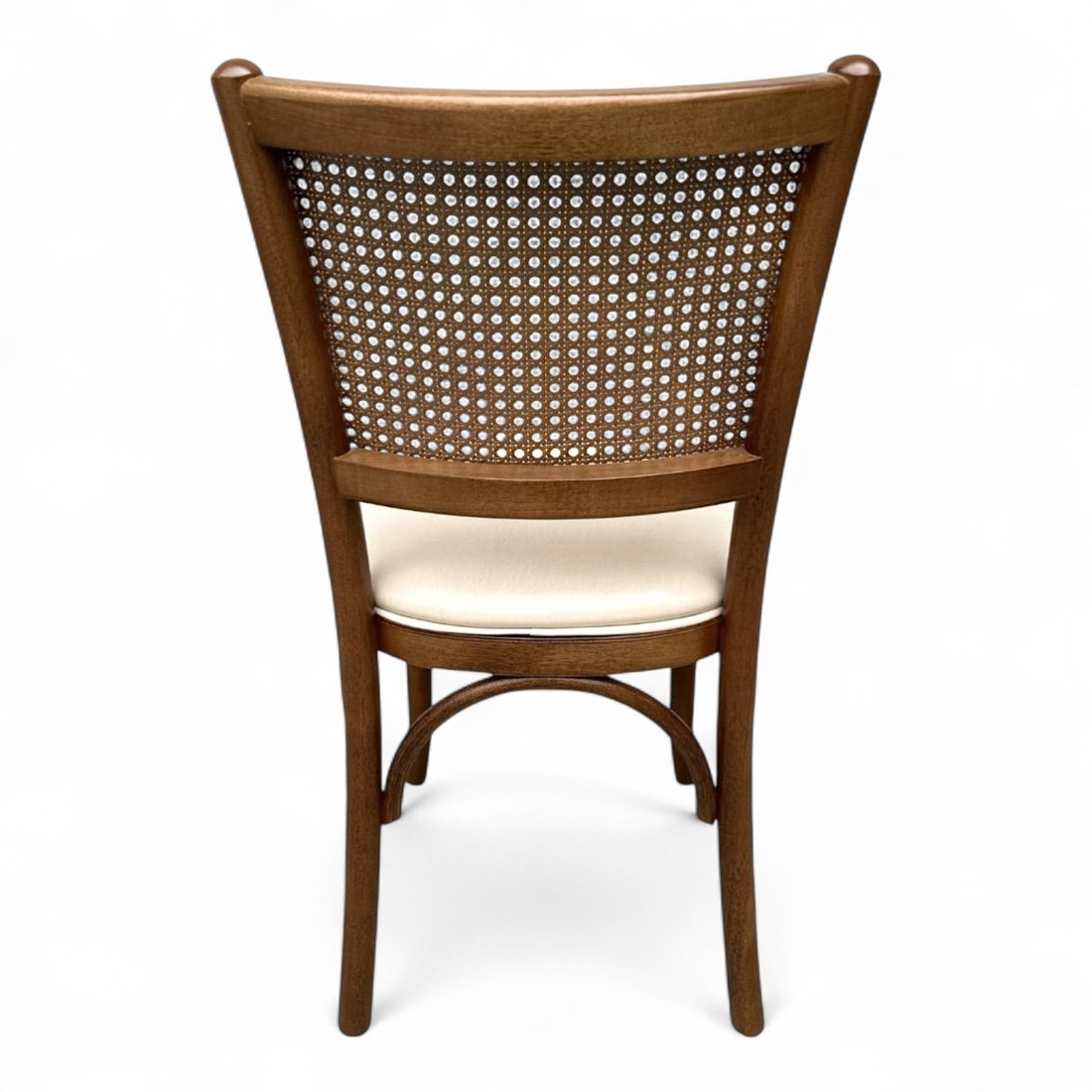 Cadeira Luxemburgo Cor Castanho Assento Estofado Courissimo Creme