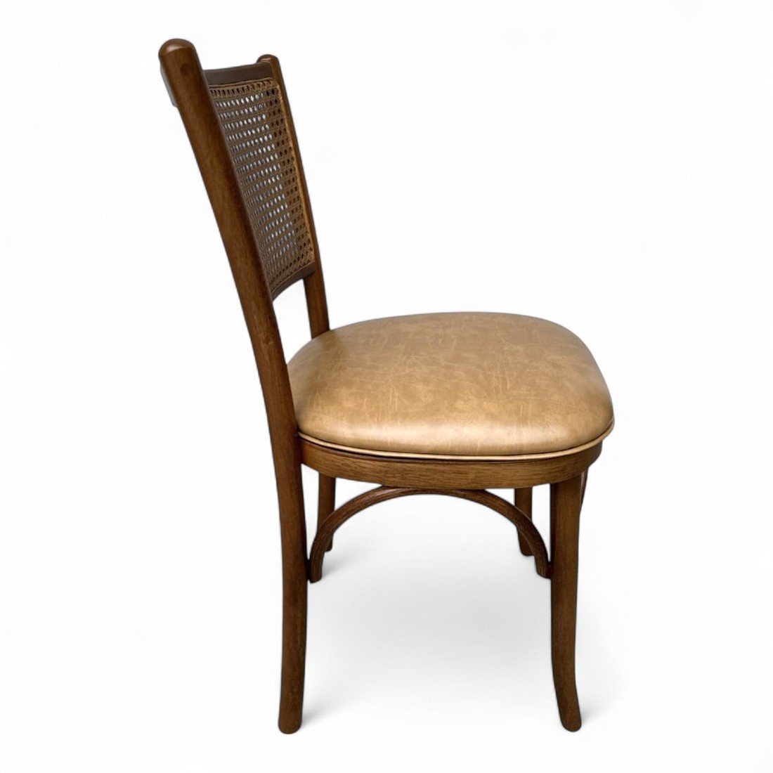 Cadeira Luxemburgo Cor Castanho Assento Estofado Itapema Bege