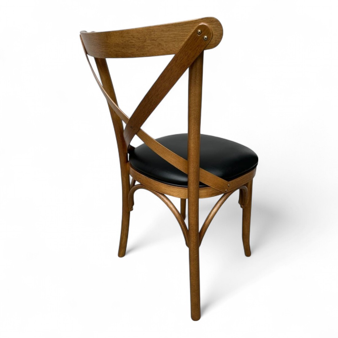 Cadeira Espanha no Castanho com Assento em Curissimo Preto