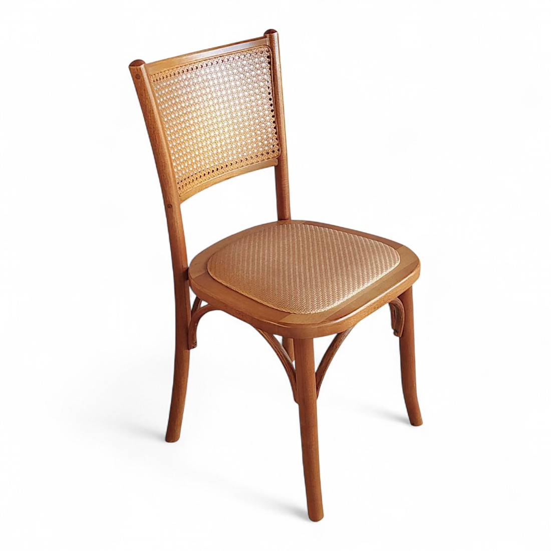 Cadeira Luxemburgo Assento Rattan cor Mel