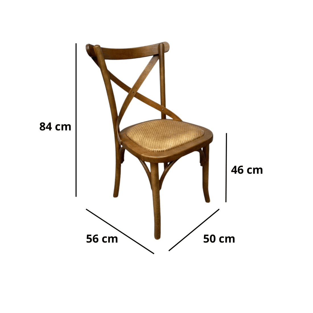 Cadeira Espanha Assento Rattan Cor Castanho