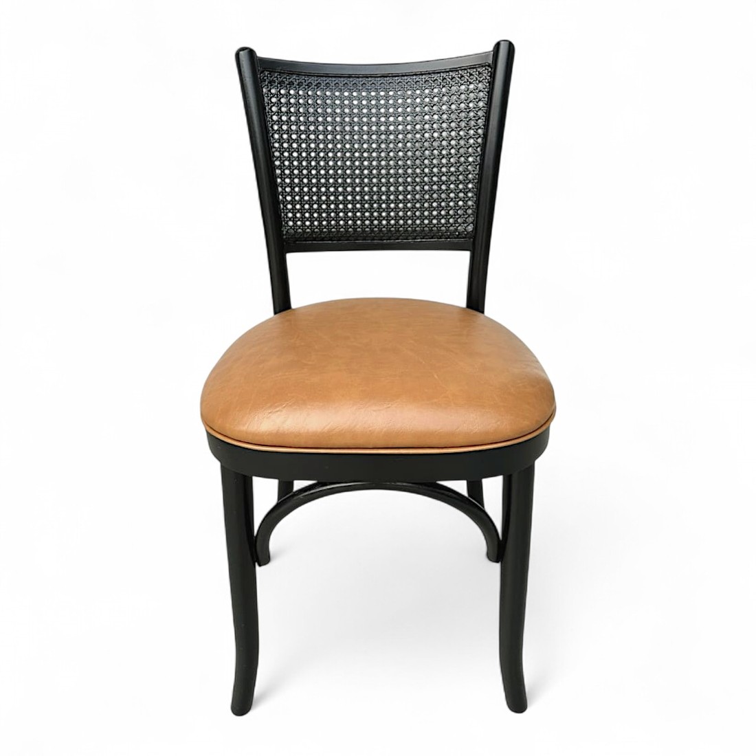 Cadeira Luxemburgo Cor Preta Assento Estofado Itapema Camel