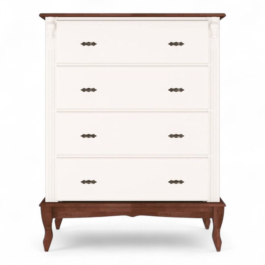 Comoda Pés Luiz Xv 4 Gavetas Decor Quarto Casa