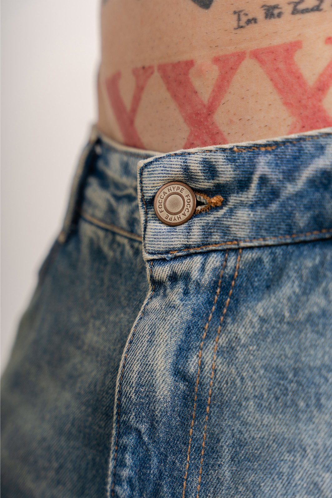 QUALISARTIFPEREO】DIRTY BAGGY PANTS BAGGY LASER DIRTY BLUE