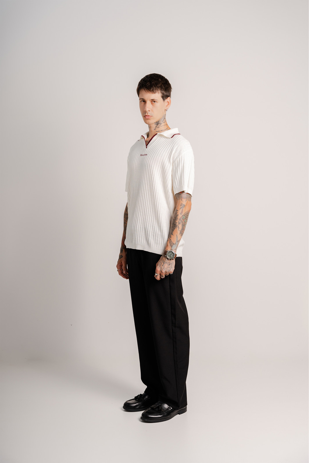 CAMISA POLO TRICOT OFF VINO Focca Hype