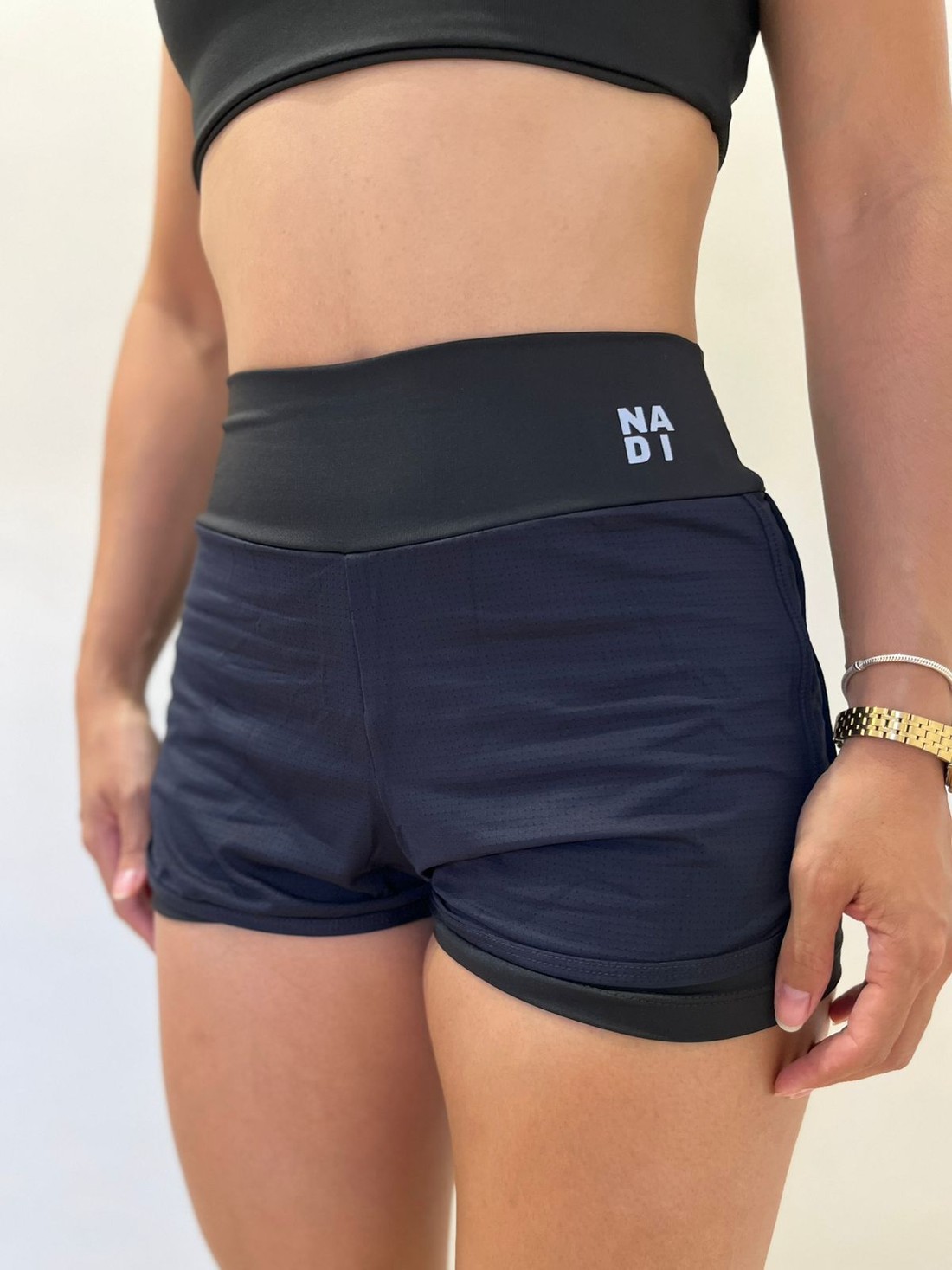 shorts duplo preto