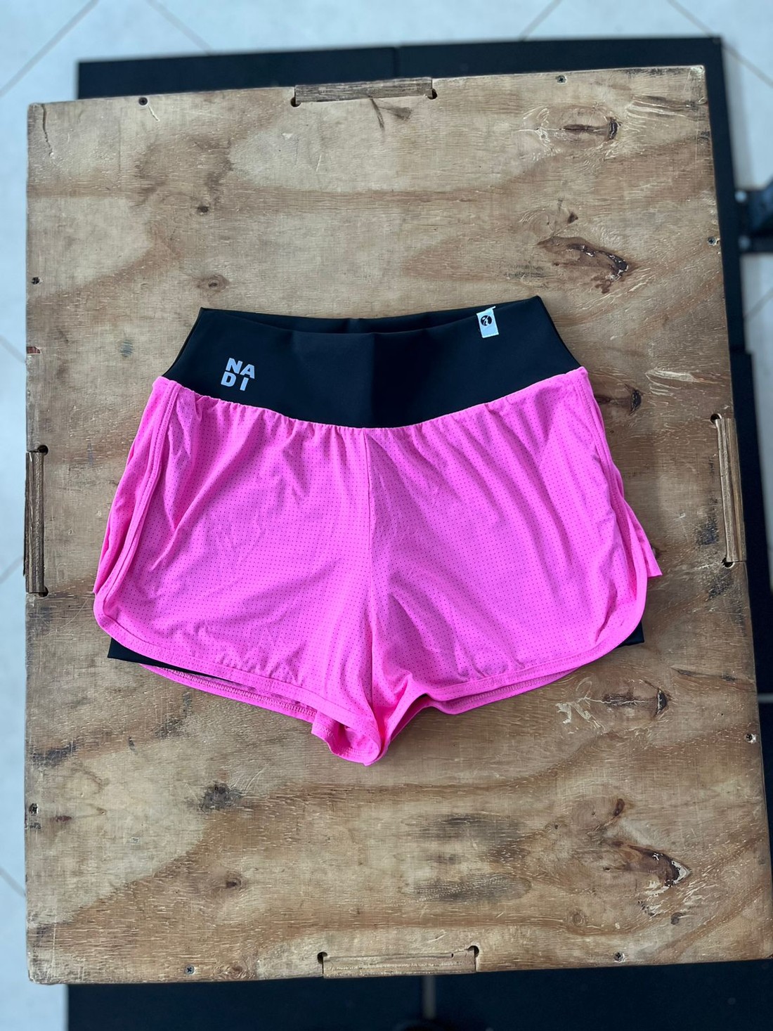 shorts duplo rosa