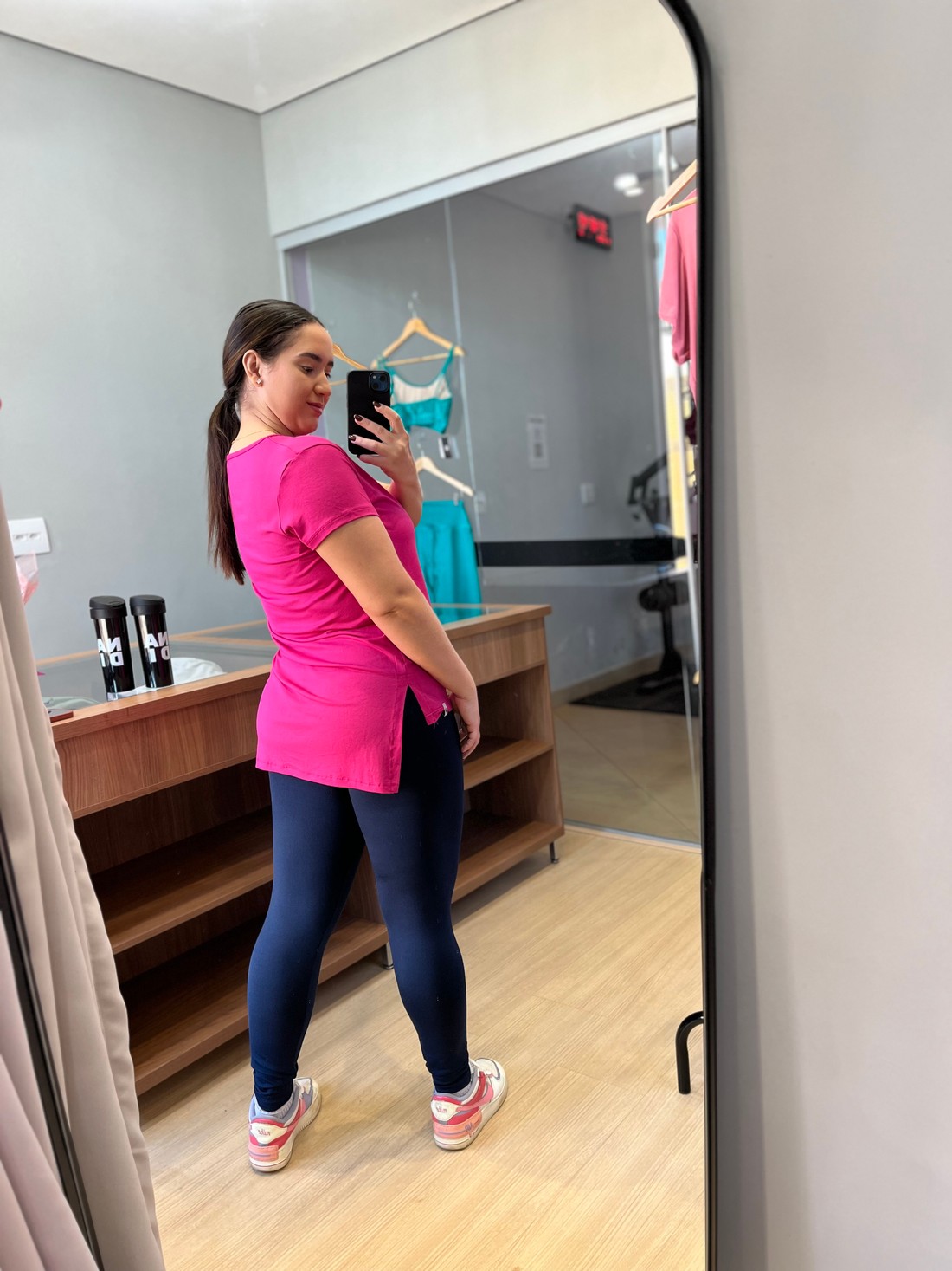 calça legging básica azul calça legging básica azul