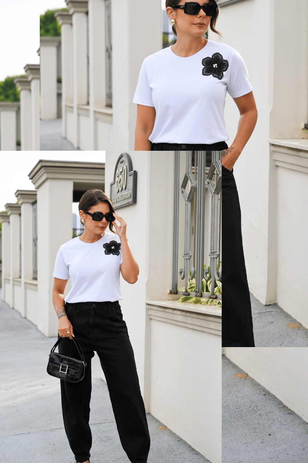 T-SHIRT _  FLOR [ APLIQUE - HAND MADE]