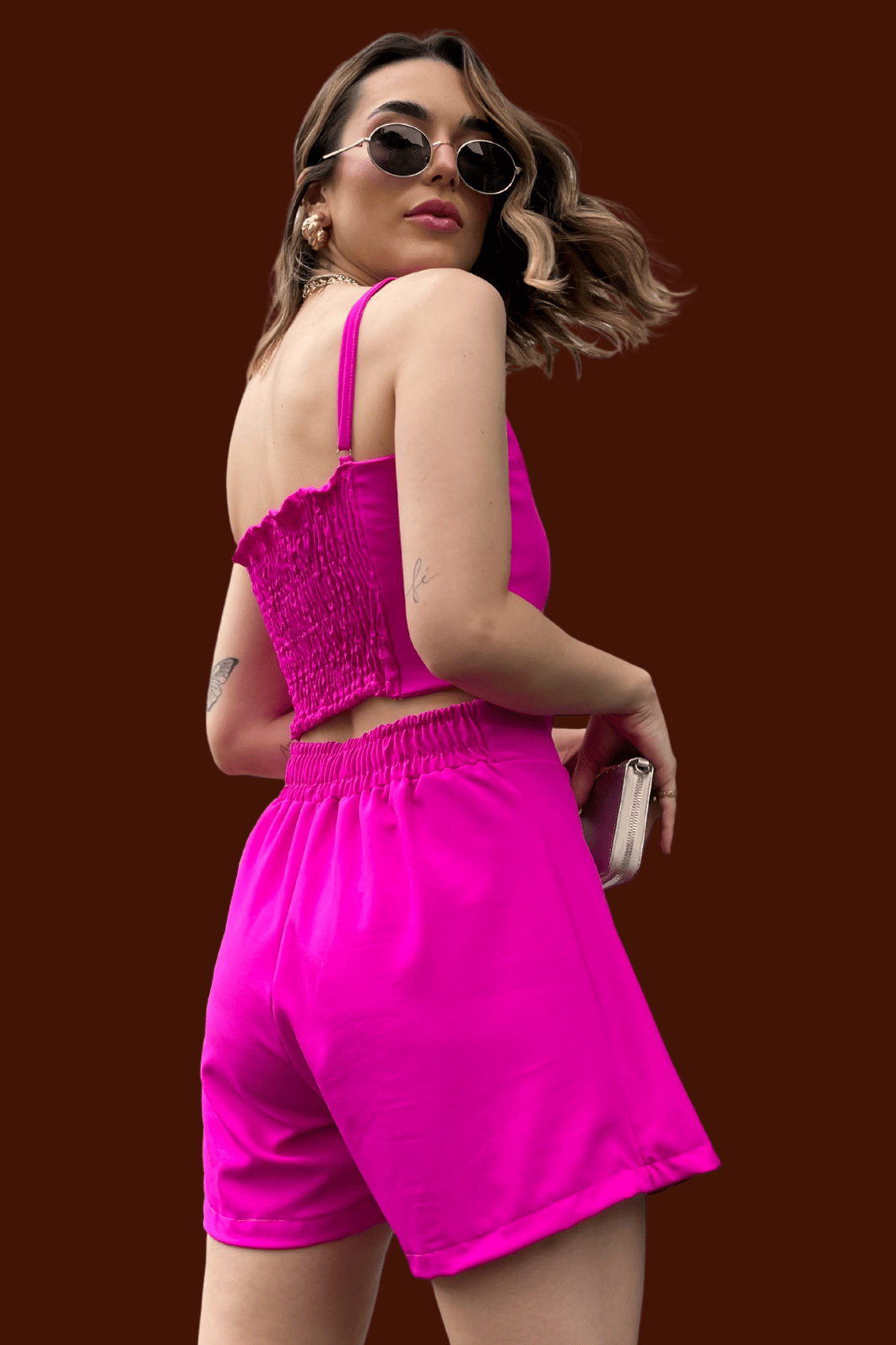 SHORTS SAIA ALFAIATARIA _ PINK SHORTS SAIA ALFAIATARIA _ PINK