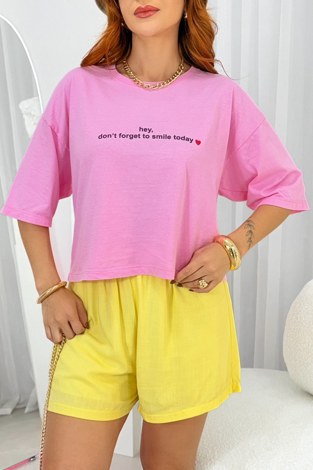 CROPPED OVERSIZED  _  HEI. DON´T FORGET _ ROSA