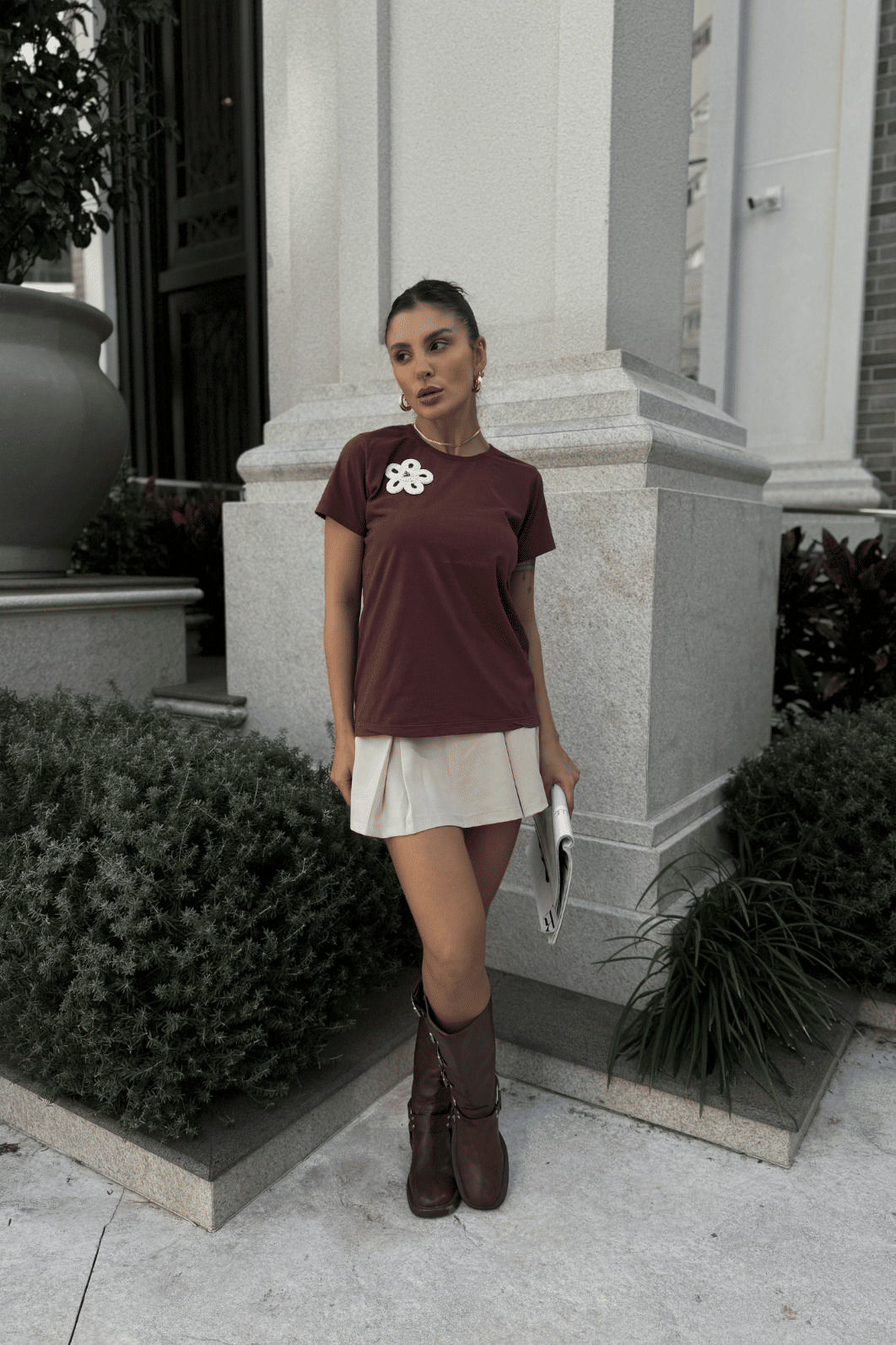 T-SHIRT  _  FLOR CROCHÊ - HAND MADE