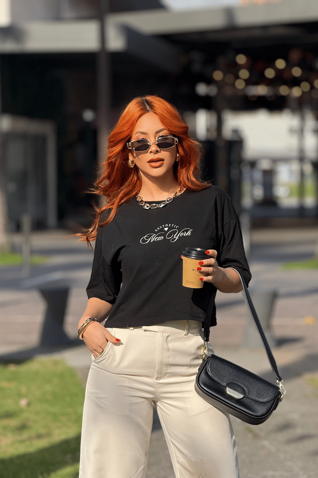 CROPPED OVERSIZED  _  NEW YORK AESTHETIC  _  PRETO CROPPED OVERSIZED  _  NEW YORK AESTHETIC  _  PRETO