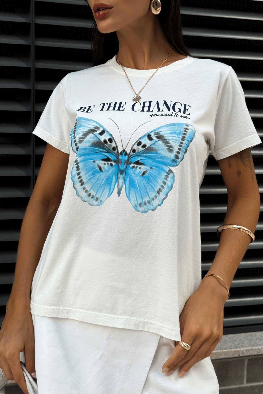 T-SHIRT _   BE THE CHANGE [BORBOLETA]