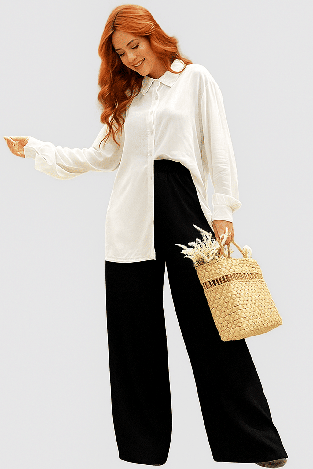 CAMISA OVERSIZED _ VISCOLINHO _ BRANCA CAMISA OVERSIZED _ VISCOLINHO _ BRANCA