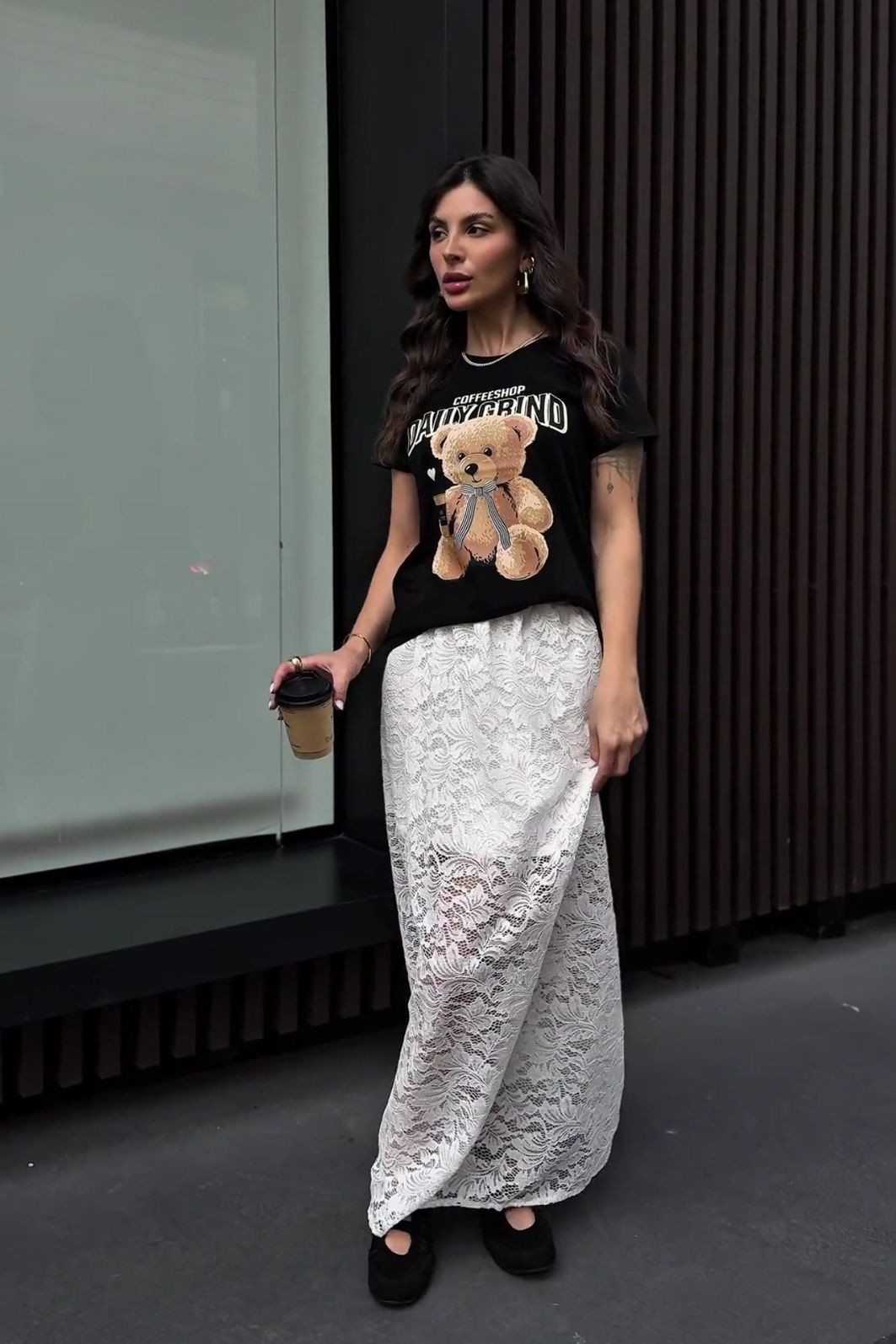 T SHIRT  _  COFFEESHOP DAILY GRIND  [TEDDY]