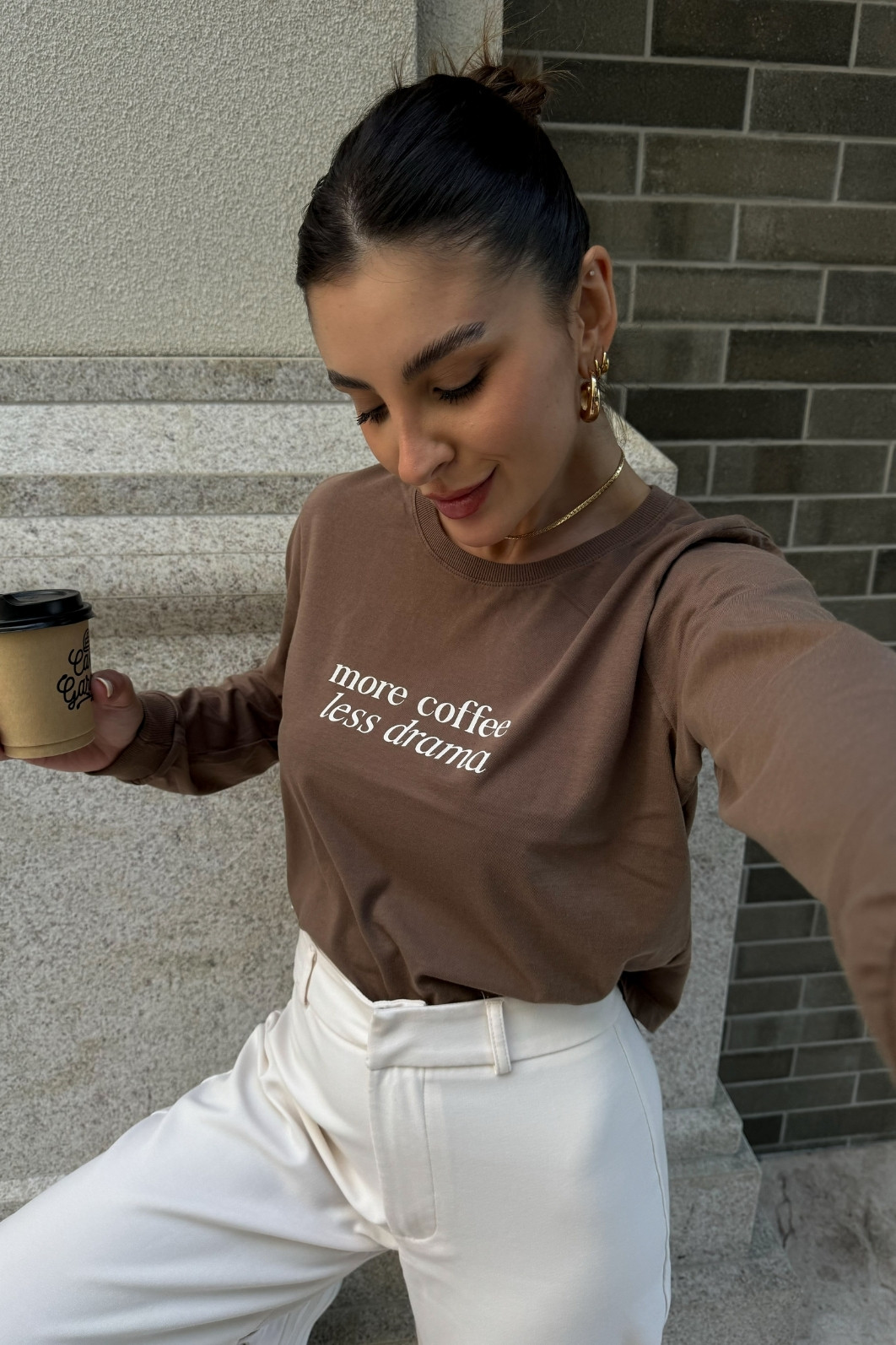 CROPPED MANGA LONGA  _  MORE COFFEE