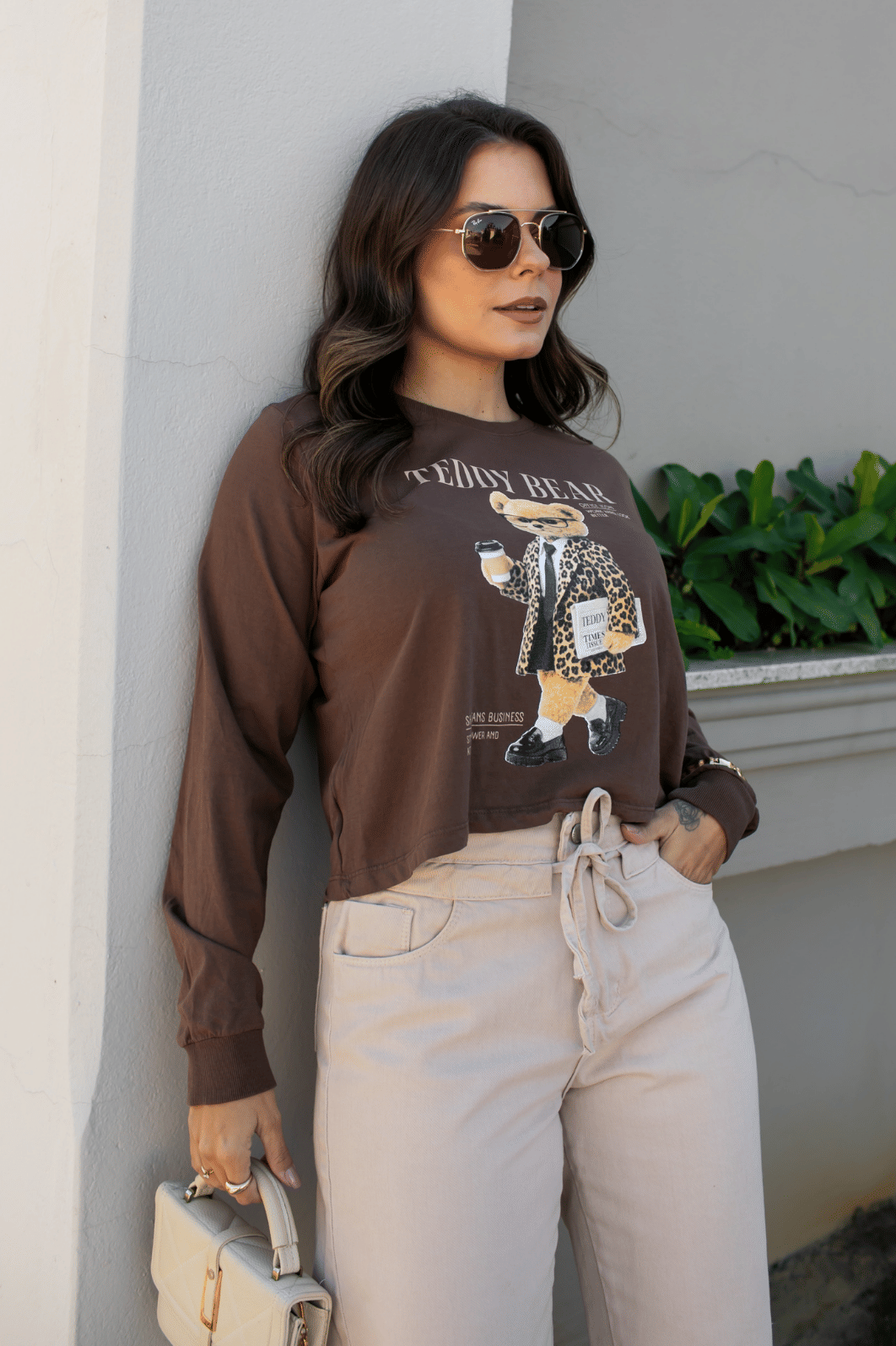 CROPPED MANGA LONGA _ TEDDY BEAR CROPPED MANGA LONGA _ TEDDY BEAR