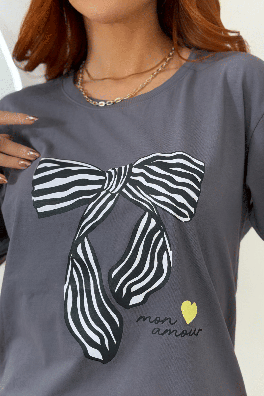 Vestido Oversized - Mon Amour (Laço) - Chumbo Reativo