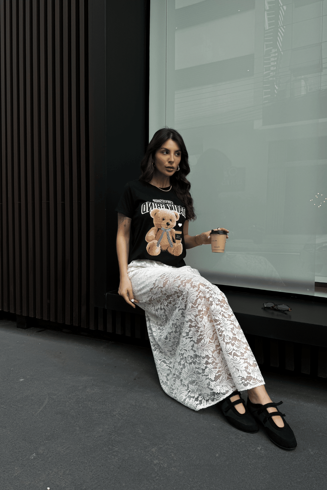 T SHIRT  _  COFFEESHOP DAILY GRIND  [TEDDY]