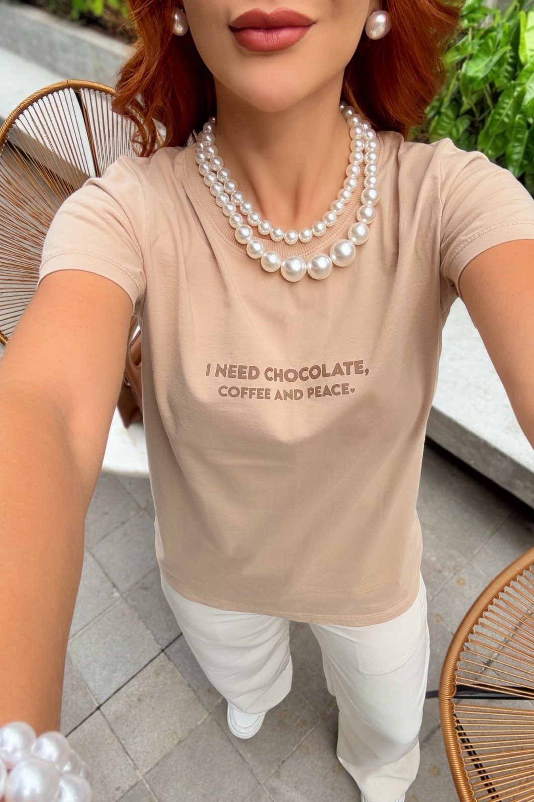 T-SHIRT - I NEED CHOCOLATE, COFFEE AND PEACE T-SHIRT - I NEED CHOCOLATE, COFFEE AND PEACE