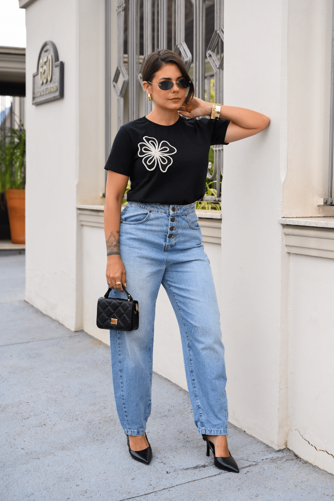 T-SHIRT _  FLOR [ APLIQUE - HAND MADE]