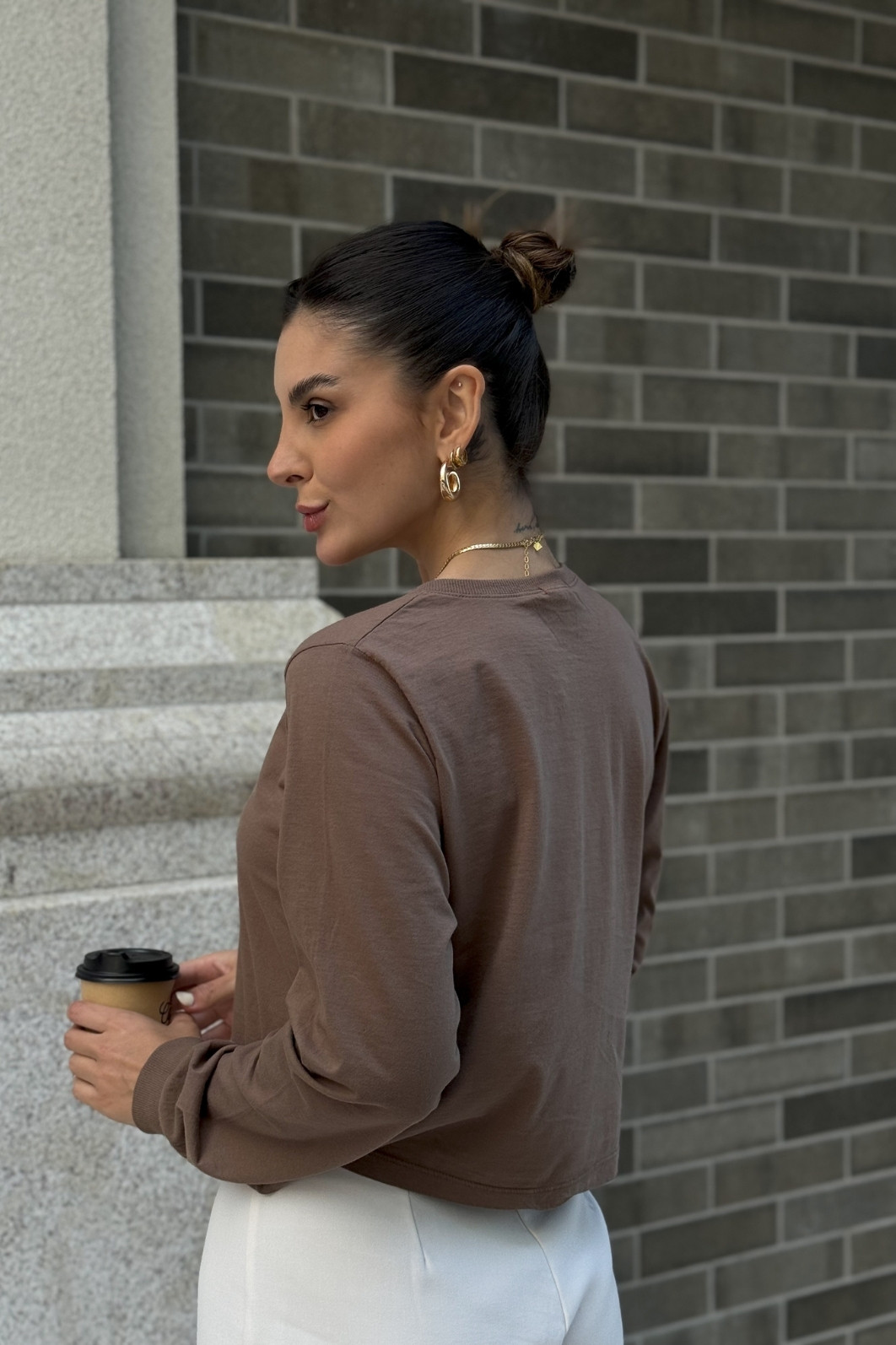 CROPPED MANGA LONGA  _  MORE COFFEE