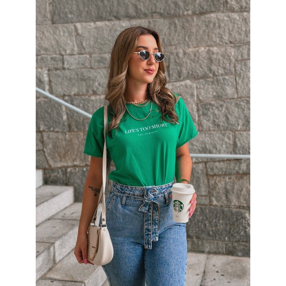 CROPPED OVERSIZE _  LIFE´S  TOO SHORT _  VERDE CROPPED OVERSIZE _  LIFE´S  TOO SHORT _  VERDE