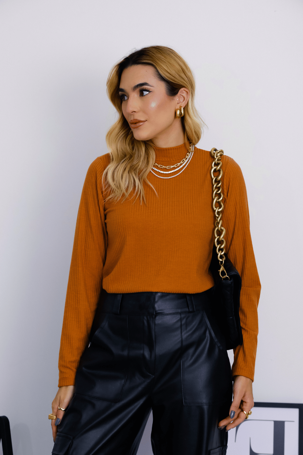 BLUSA MANGA LONGA _ RIBANA CANELADA _ CARAMELO BLUSA MANGA LONGA _ RIBANA CANELADA _ CARAMELO