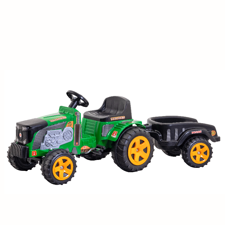 Trator Fazendeiro verde com caçamba Trator Fazendeiro verde com caçamba