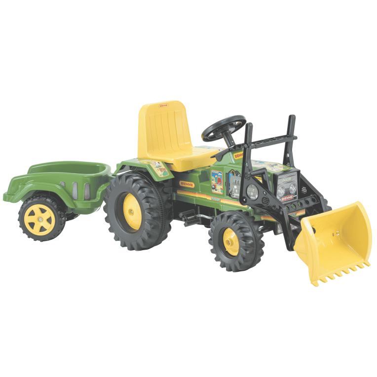 Trator Farmer  a pedal verde com Pá e caçamba