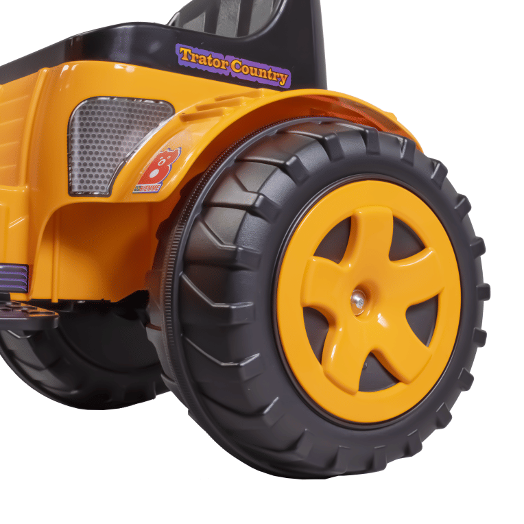 Trator Country Amarelo 6v com caçamba