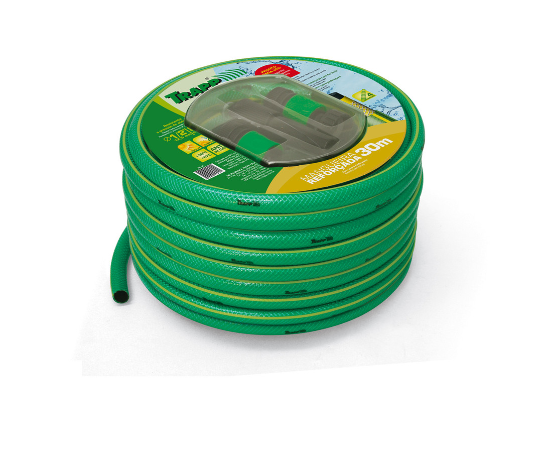 Mangueira Reforçada Jardim 30M com esguicho e engates rápidos MR 30 Trapp Mangueira Reforçada Jardim 30M com esguicho e engates rápidos MR 30 Trapp