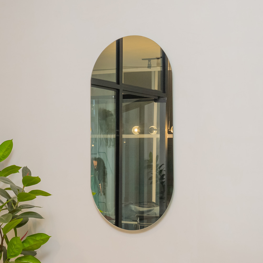 ESPELHO OVAL LARISSA | 100X50CM| COM SUPORTE MÃO AMIGA